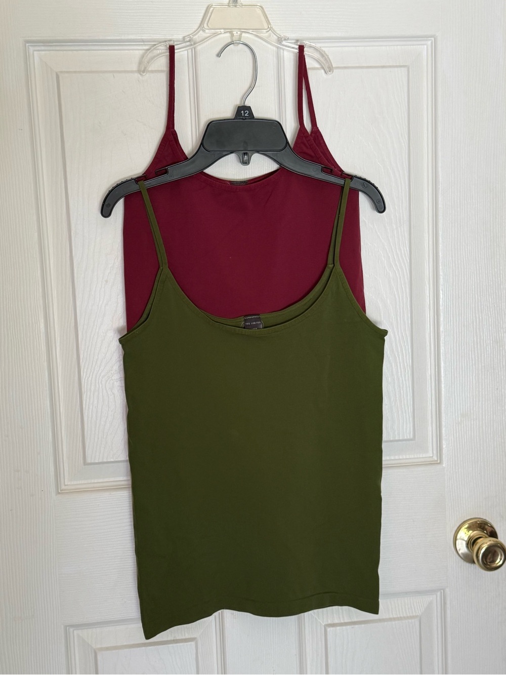 The Limited Camisole Tank Top Set – Size Large (2 Pieces) Olive Green + Burgundy